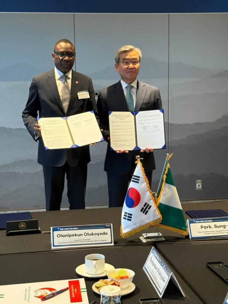 EFCC, Korean National Police Agency Sign MoU on Tackling Financial Crimes